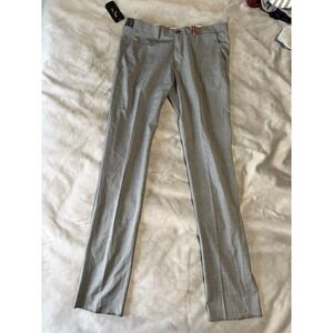 Louis Philippe Permapress Super Slim Fit Grey Micro Check Trousers